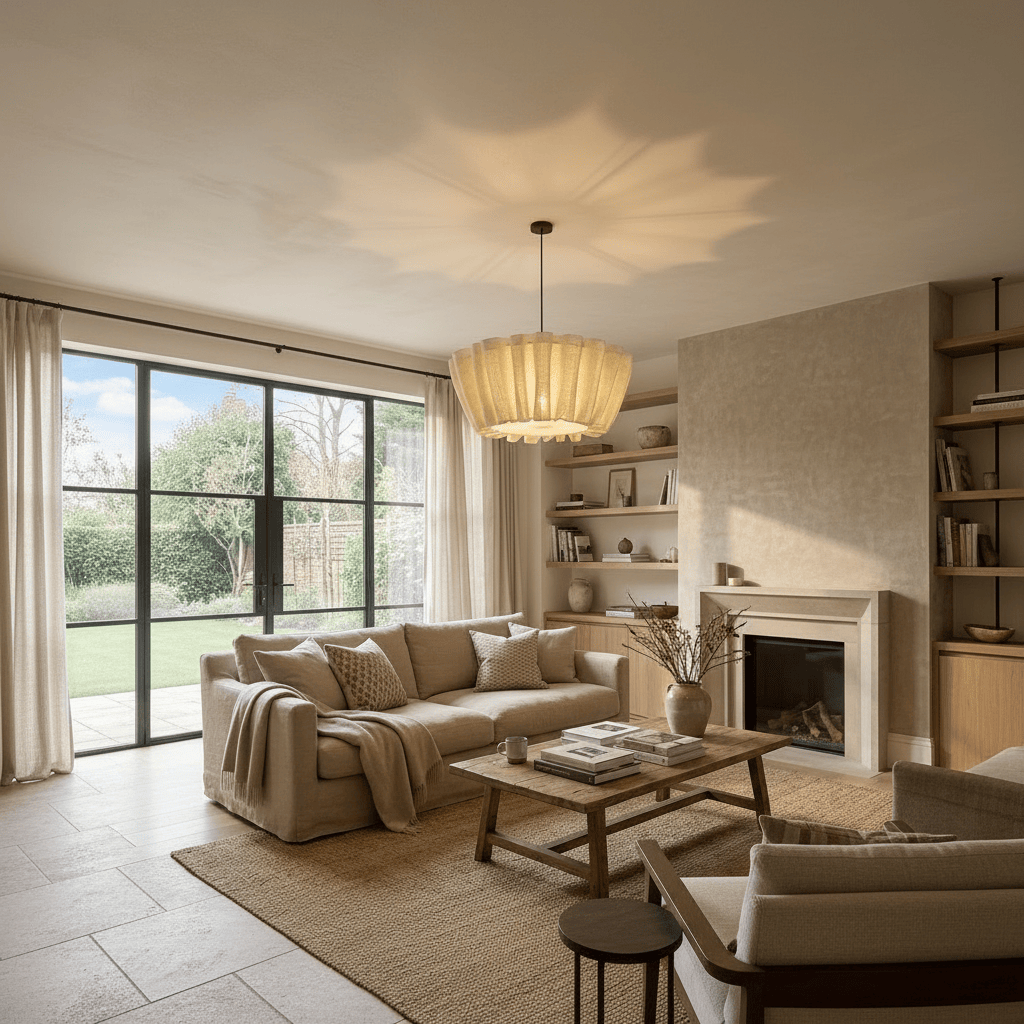 Elvora Pendant Light | Woven Fabric Tiered Design