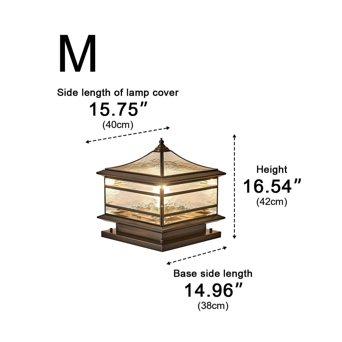 Elvora Pillar Light | Pyramid Roof Glass Design