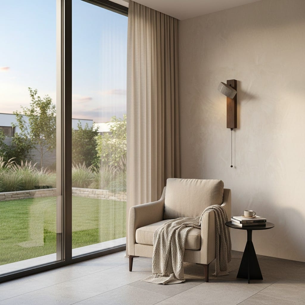 Elvora Wall Light | Stone Spotlight Bedside Design