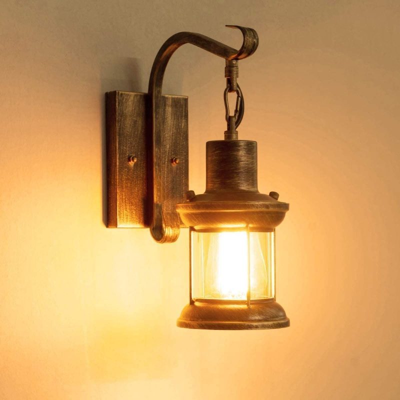 Wall Light | Vintage Bronze Lantern Sconce