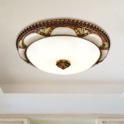 Ceiling Light | Antique Brass Dome Design