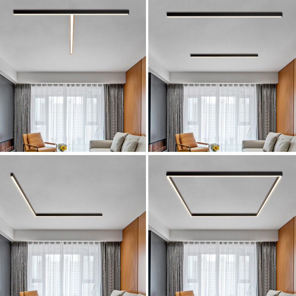 Ceiling Light | Linear Black LED Design