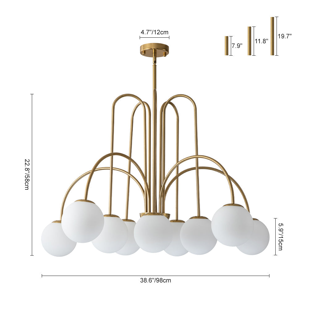 Pendant Light | Arched Arm Glass Chandelier