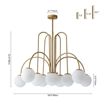 Pendant Light | Arched Arm Glass Chandelier