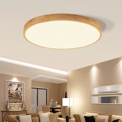 Ceiling Light | Round Wood Frame LED Design