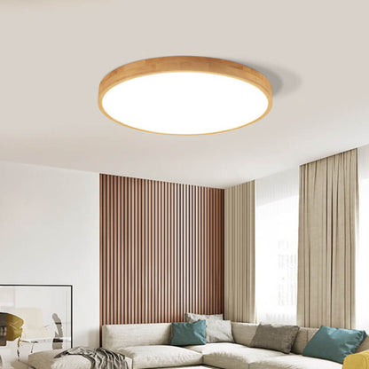 Ceiling Light | Round Wood Frame LED Design
