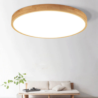 Ceiling Light | Round Wood Frame LED Design