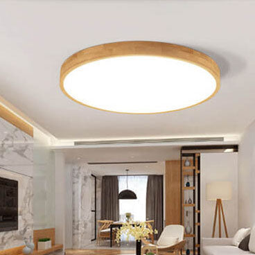 Ceiling Light | Round Wood Frame LED Design