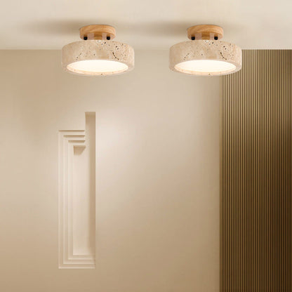 Ceiling Light | Natural Stone Round Design