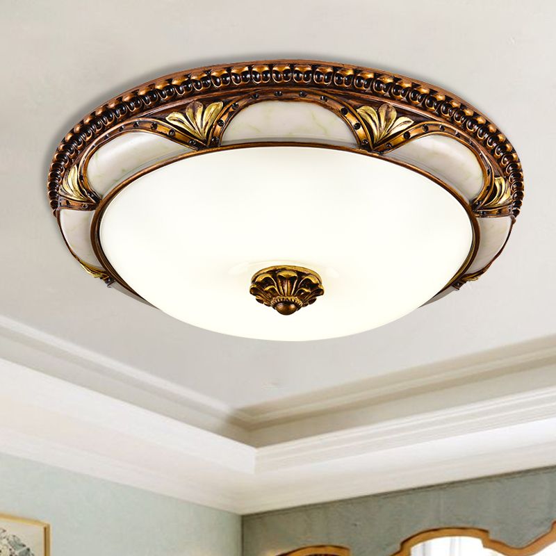 Ceiling Light | Antique Brass Dome Design