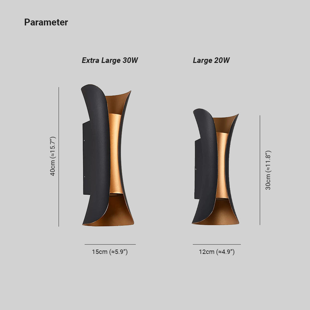 Wall Light | Curved Up Down Outdoor Design