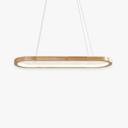Pendant Light | Oval Wooden LED Bar Design