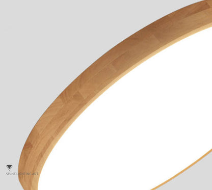 Ceiling Light | Round Wood Frame LED Design