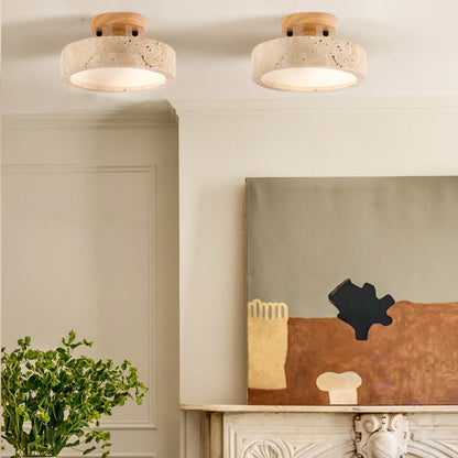 Ceiling Light | Natural Stone Round Design