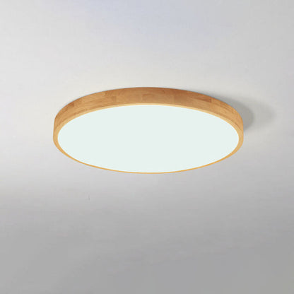 Ceiling Light | Round Wood Frame LED Design