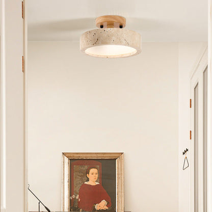 Ceiling Light | Natural Stone Round Design