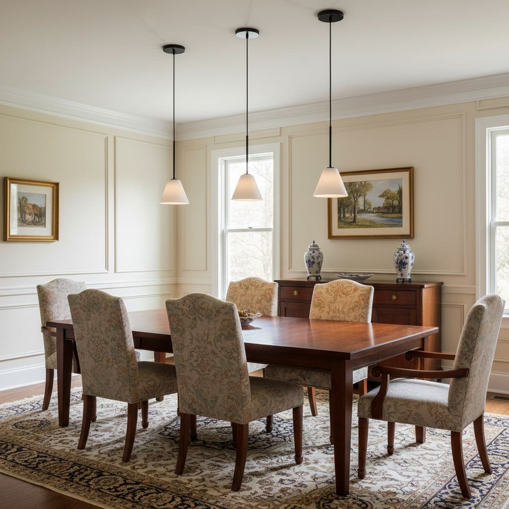 Pendant Light | Milk Glass Cone Design