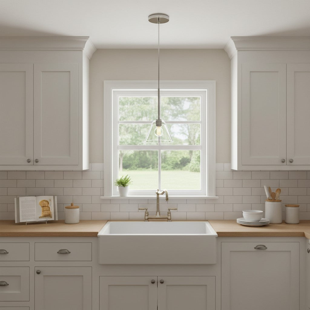 Pendant Light | Milk Glass Cone Design