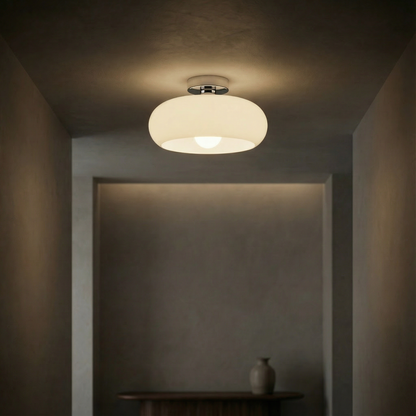 Pendant Light | Amber Glass Dome Design