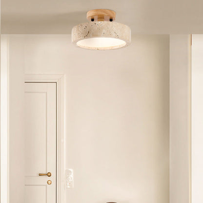 Ceiling Light | Natural Stone Round Design