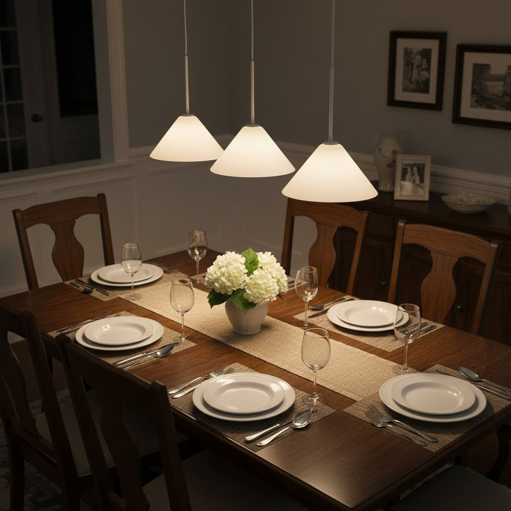Pendant Light | Milk Glass Cone Design