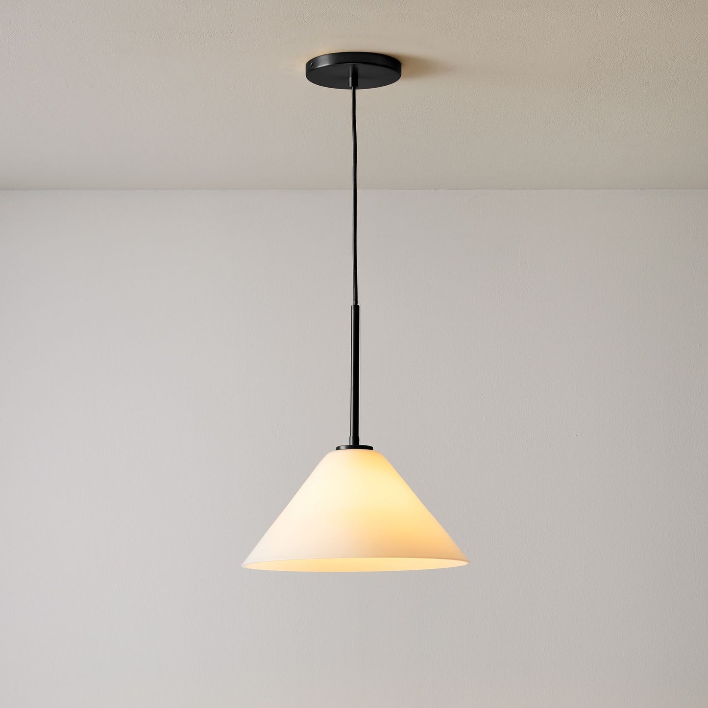 Pendant Light | Milk Glass Cone Design