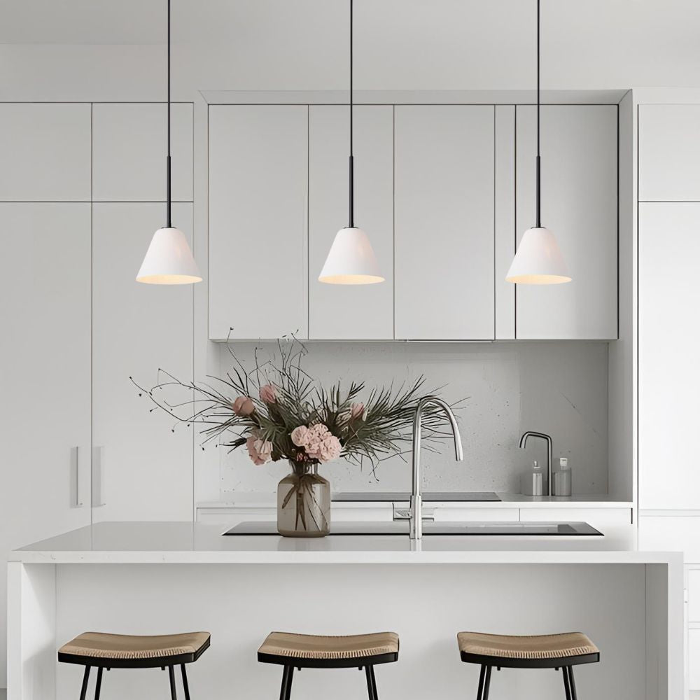 Pendant Light | Milk Glass Cone Design