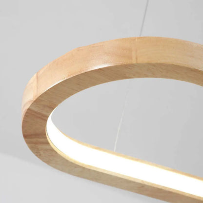 Pendant Light | Oval Wooden LED Bar Design