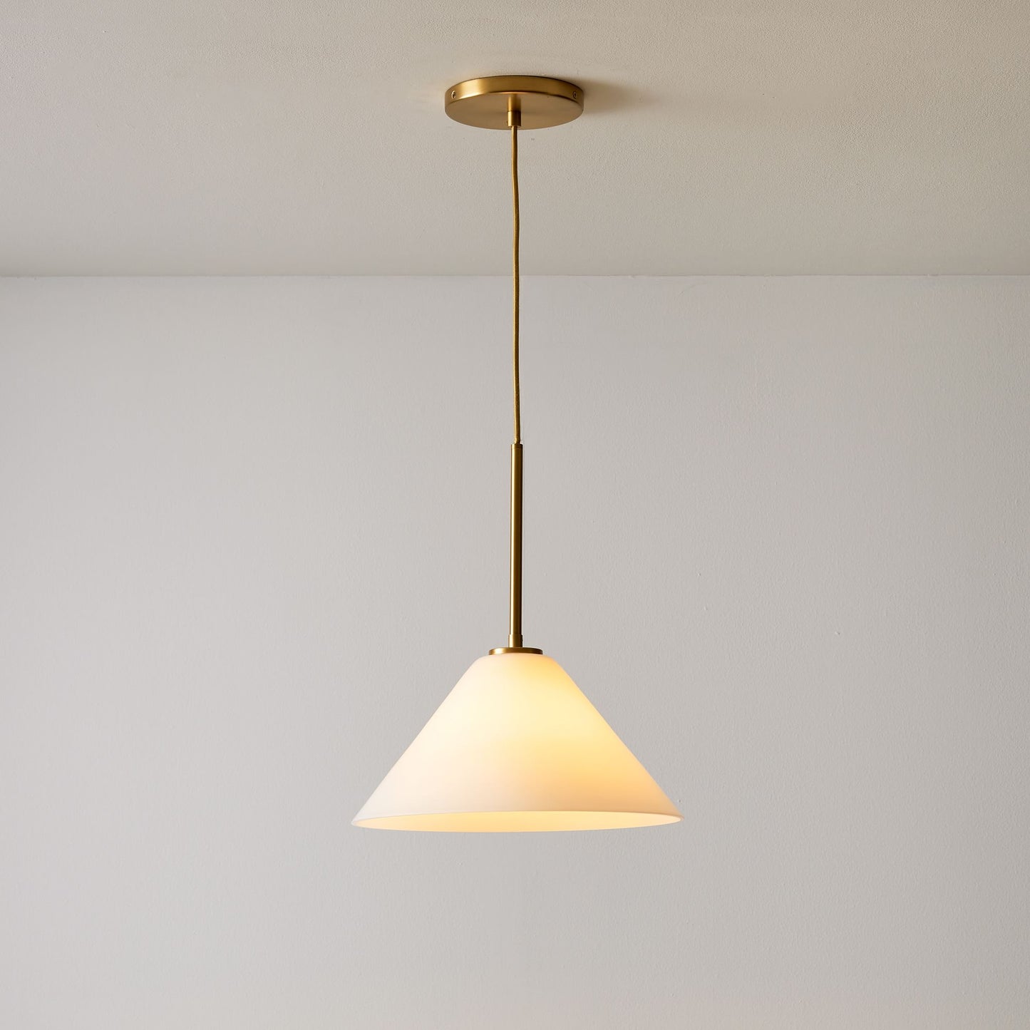 Pendant Light | Milk Glass Cone Design