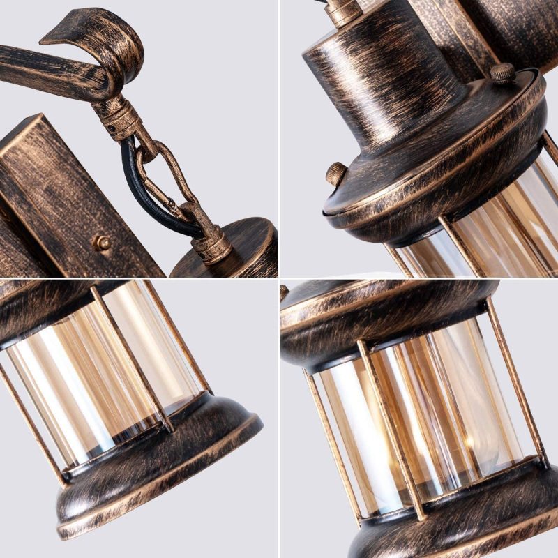 Wall Light | Vintage Bronze Lantern Sconce
