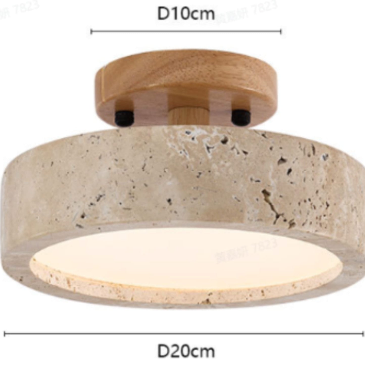 Ceiling Light | Natural Stone Round Design