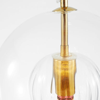 Pendant Light | Glass Globe Ribbed Design