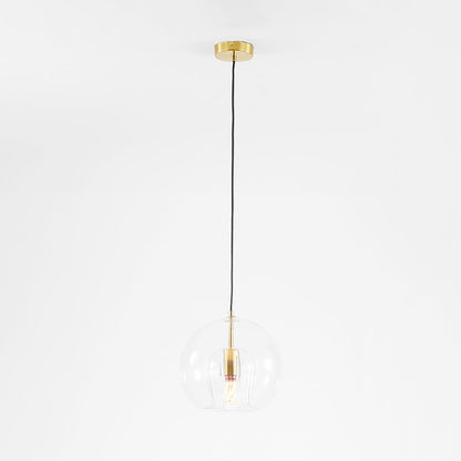 Pendant Light | Glass Globe Ribbed Design