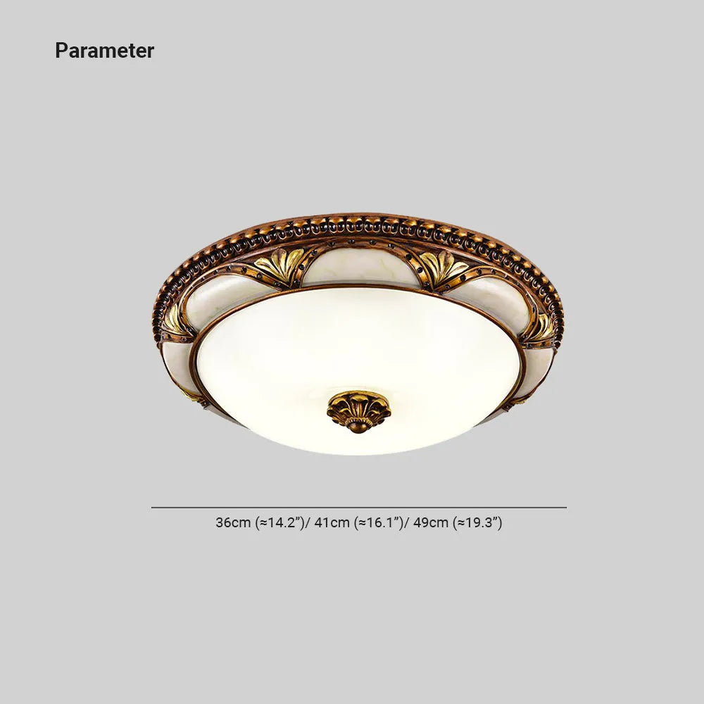 Ceiling Light | Antique Brass Dome Design