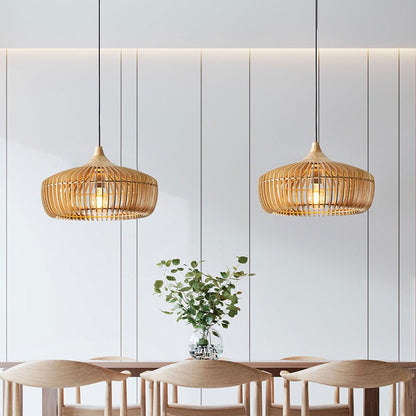 Pendant Light | Rattan Woven Dome Design