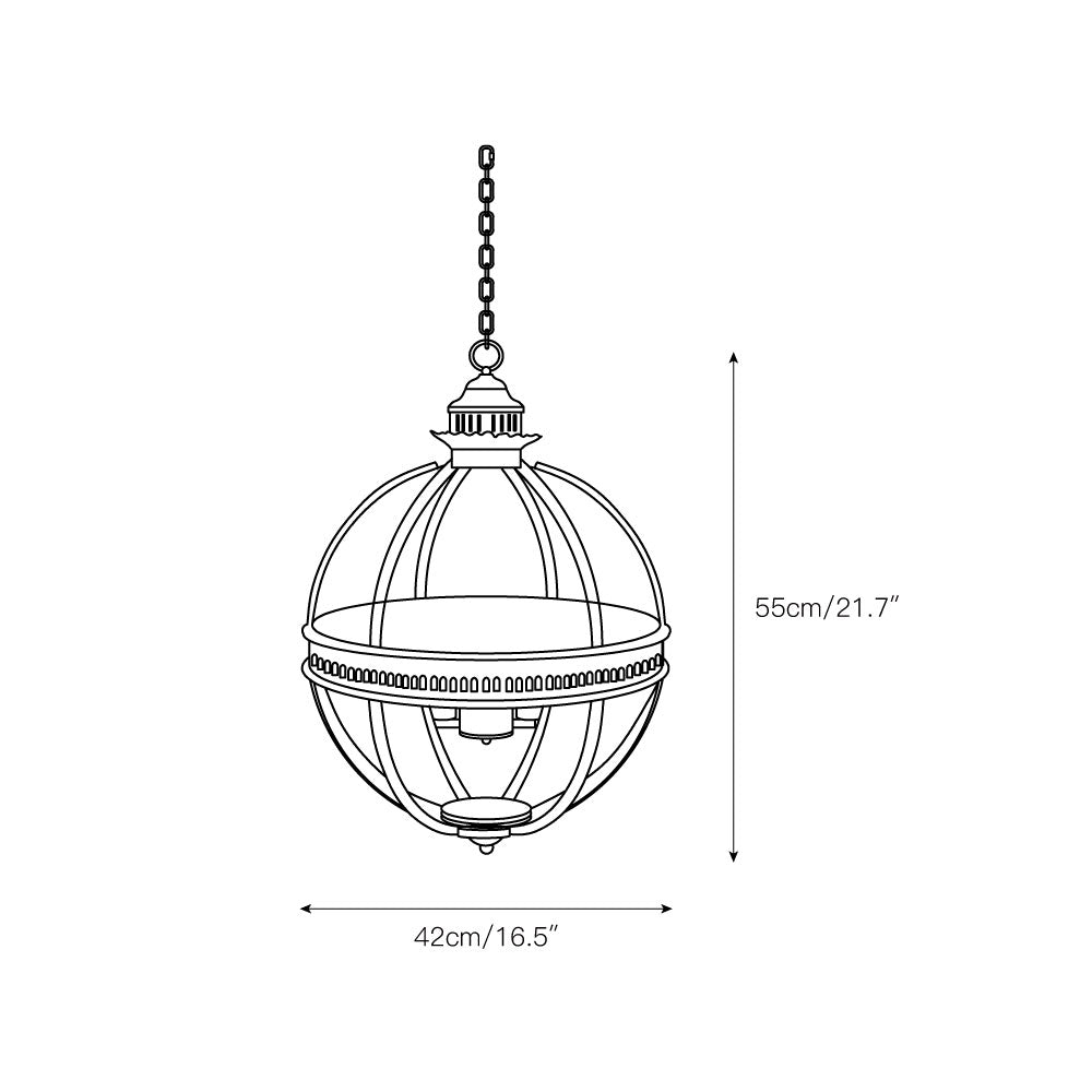 Pendant Light | Glass Globe Cage Design