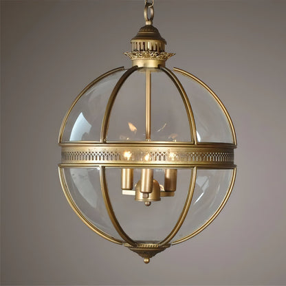 Pendant Light | Glass Globe Cage Design