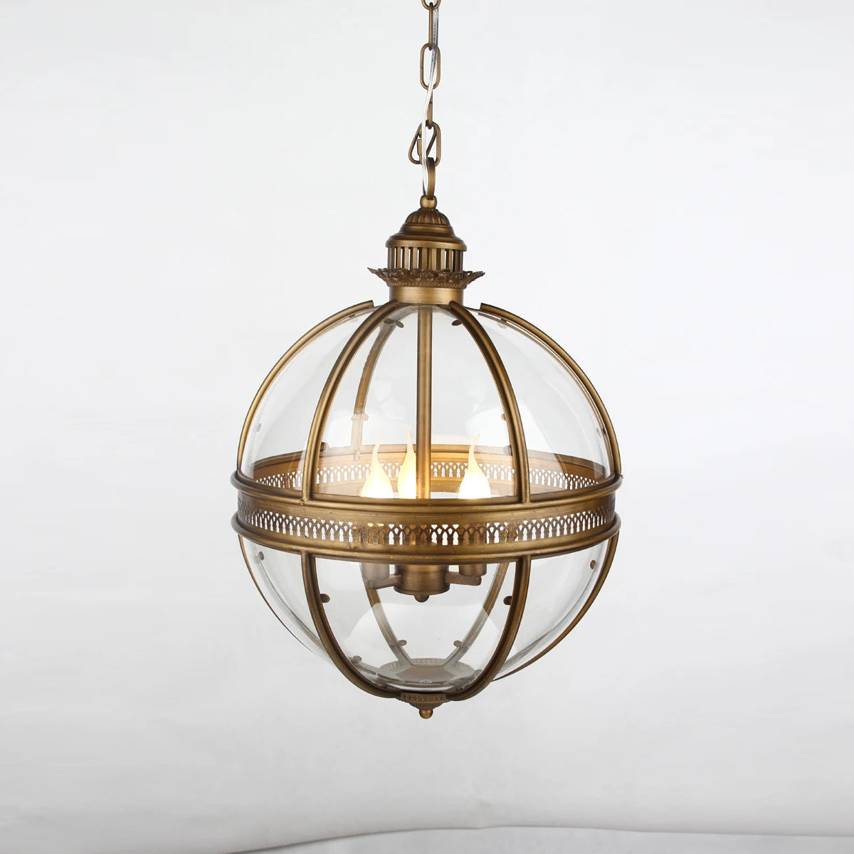 Pendant Light | Glass Globe Cage Design