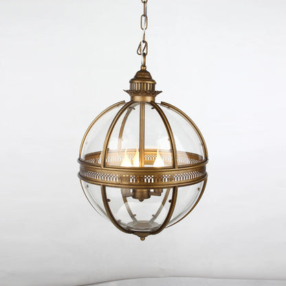 Pendant Light | Glass Globe Cage Design