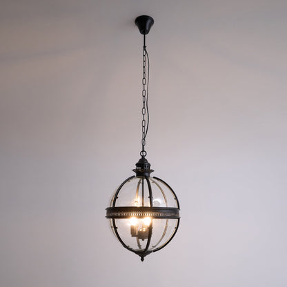 Pendant Light | Glass Globe Cage Design