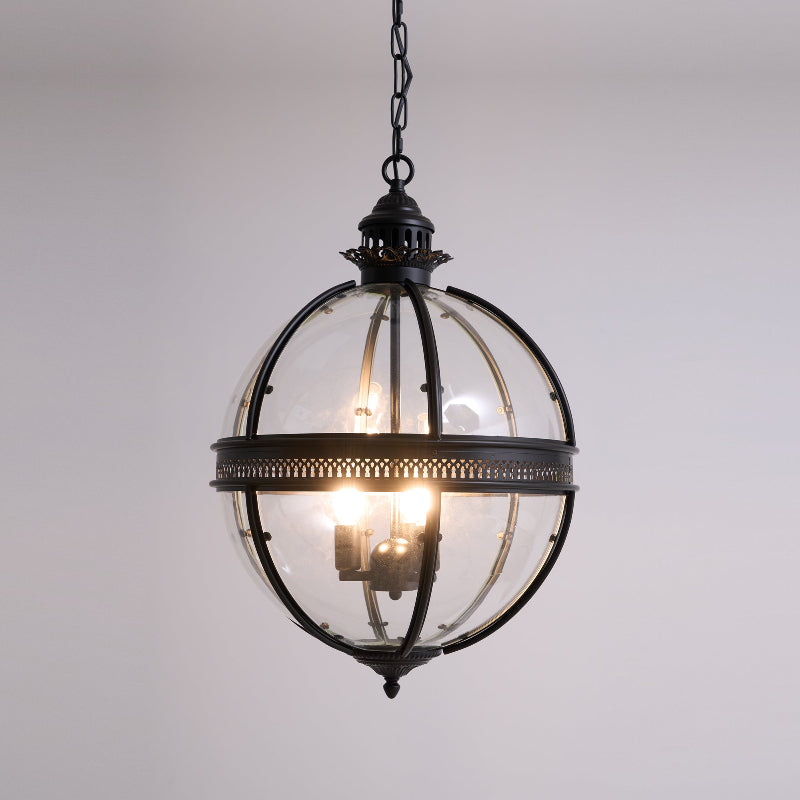 Pendant Light | Glass Globe Cage Design