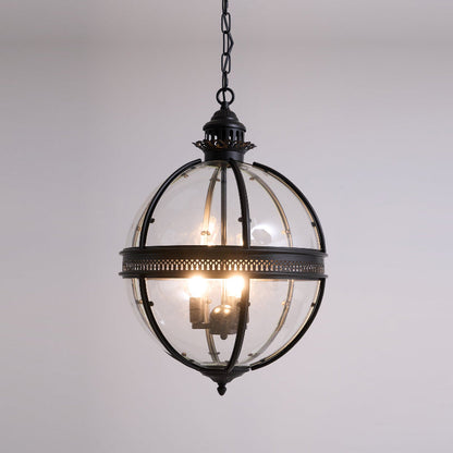 Pendant Light | Glass Globe Cage Design