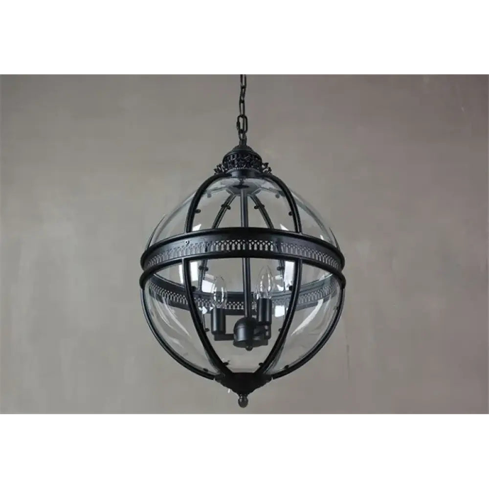 Pendant Light | Glass Globe Cage Design