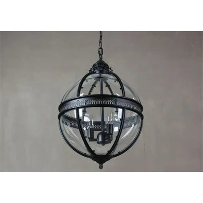Pendant Light | Glass Globe Cage Design