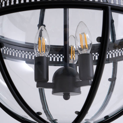 Pendant Light | Glass Globe Cage Design