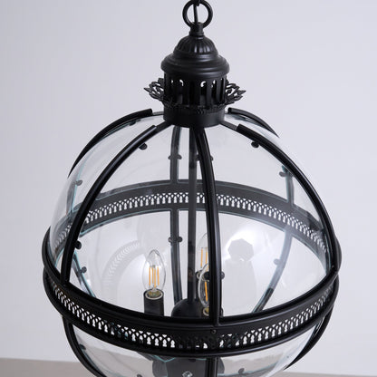 Pendant Light | Glass Globe Cage Design