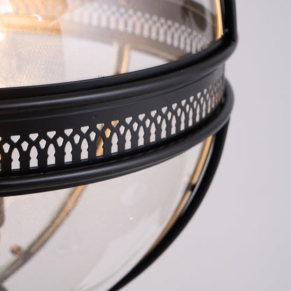 Pendant Light | Glass Globe Cage Design