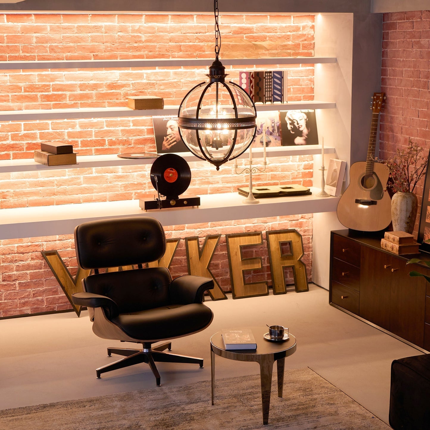 Pendant Light | Glass Globe Cage Design