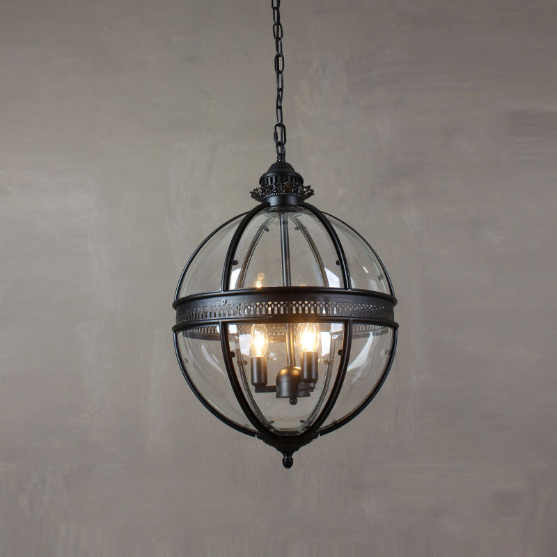 Pendant Light | Glass Globe Cage Design