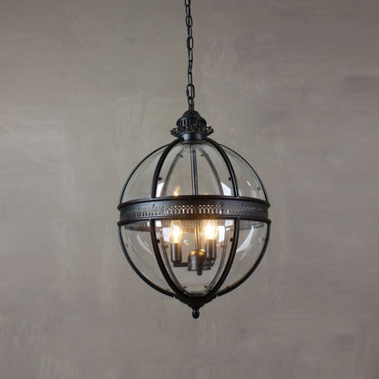 Pendant Light | Glass Globe Cage Design